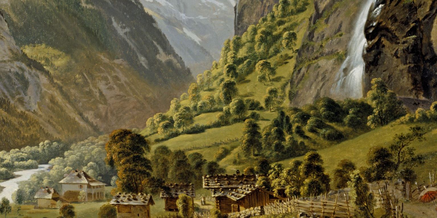 Franz Niklaus König (1765 − 1832), Der Staubbach im Lauterbrunnental (Ausschnitt), 1804, Öl auf Leinwand, 136,2 x 108 cm Kunstmuseum Bern, Bernische Kunstgesellschaft, Bern. Schenkung der Erben von Frau Sulzberger-König, Frauenfeld